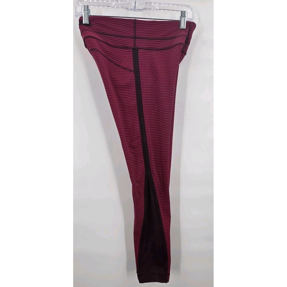 LULULEMON RUN PACE TIGHT LEGGINGS WOMENS SIZE 6 STRIPED MAROON RED 25" LUXTREME - Picture 10 of 16